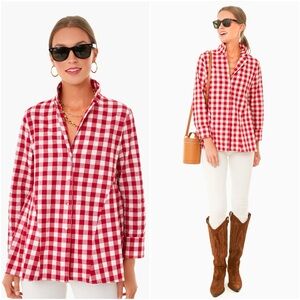 Pomander Place Tuckernuck Top Apple Red Gingham Scarlett Button Down Shirt M